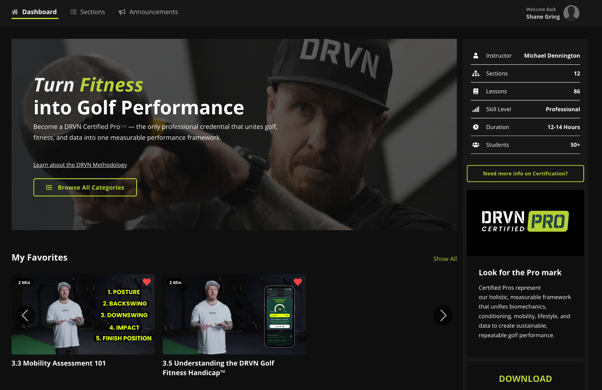 DRVN app homepage